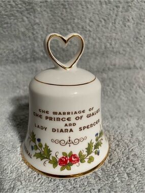 1981 Royal Albert Diana & Charles Wedding Bell with Gold Trim